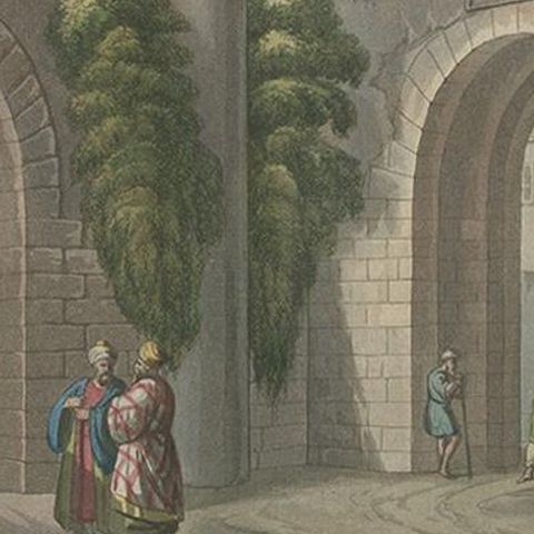 Antique Print of the Pillar of Jesus Christ’s Death Sentence by Ferrario '1831', close-up 1