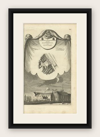 Antique Print of the Geertruide Monastery in Amsterdam, circa 1760, shown framed
