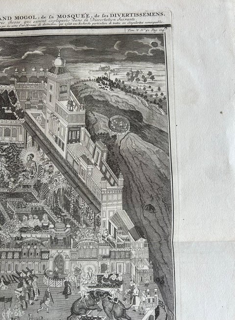 Grand Mogol’s Palace & Mosque, Chatelain Engraving of Delhi, 1719, view 5