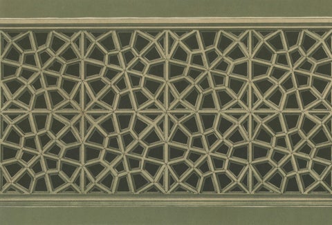 Antique Ottoman Geometric Balustrades Print, İznik Green Mosque, Raymond, 1924, close-up 4