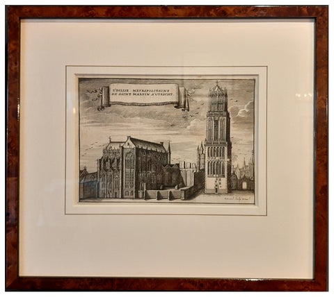 Framed View of St. Martin's Cathedral or Domkerk, Utrecht, The Netherlands, 1770, view 2