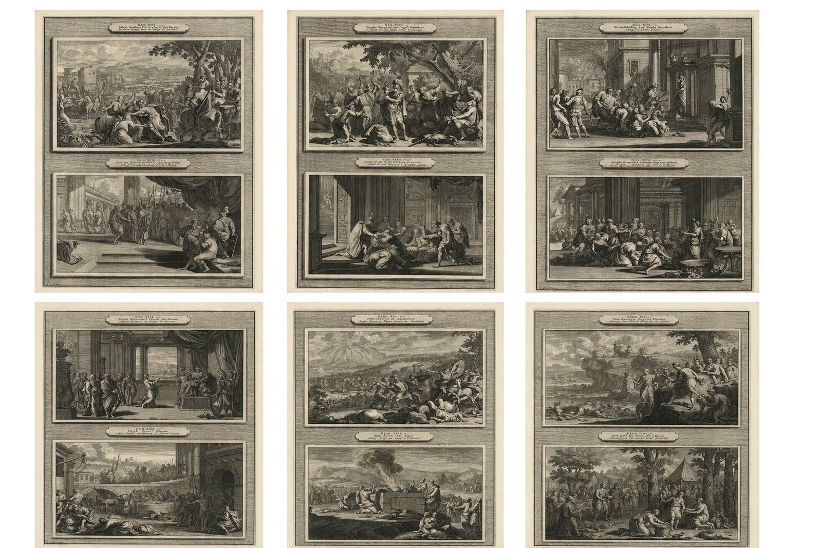 Biblical History Engravings, Joseph and Moses, Dutch Bible Series c.1700