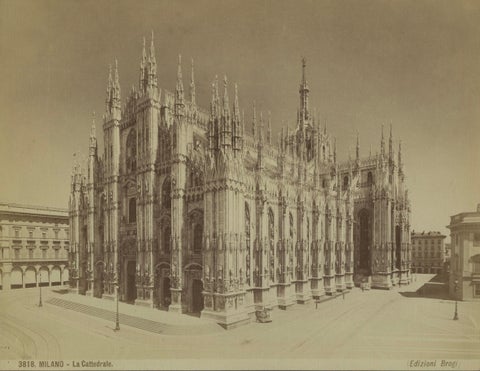 Late 19th-Century Photograph of Milan Cathedral by Edizioni Brogi, circa 1870, close-up 4