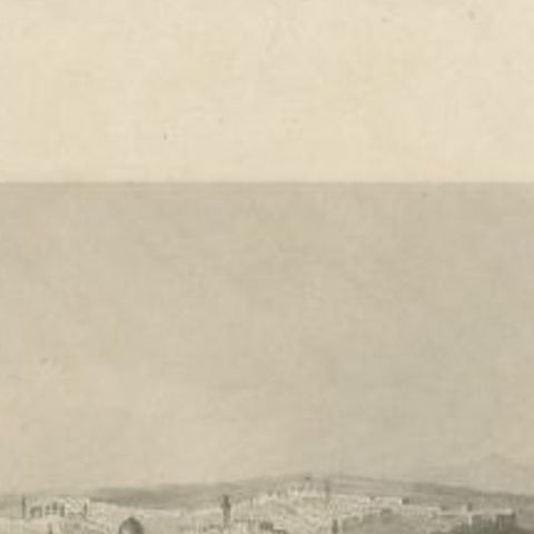Antique Print of Jerusalem, c.1840, close-up 1
