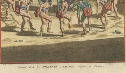 Carib Priests Instilling Courage: A Ritual Dance of the Caribbean, 1722, close-up 1