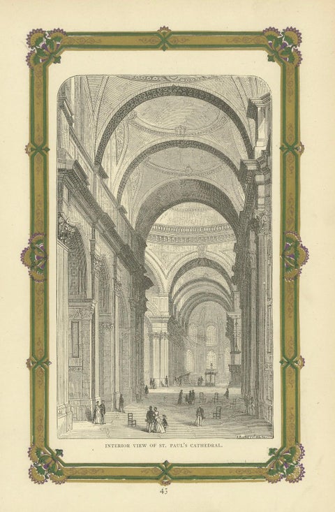Engraved Interior of St. Paul's Cathedral: A Victorian Architectural Masterpiece, close-up 1