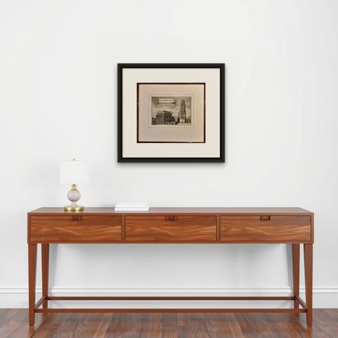 Framed View of St. Martin's Cathedral or Domkerk, Utrecht, The Netherlands, 1770, shown framed on a wall, true to size