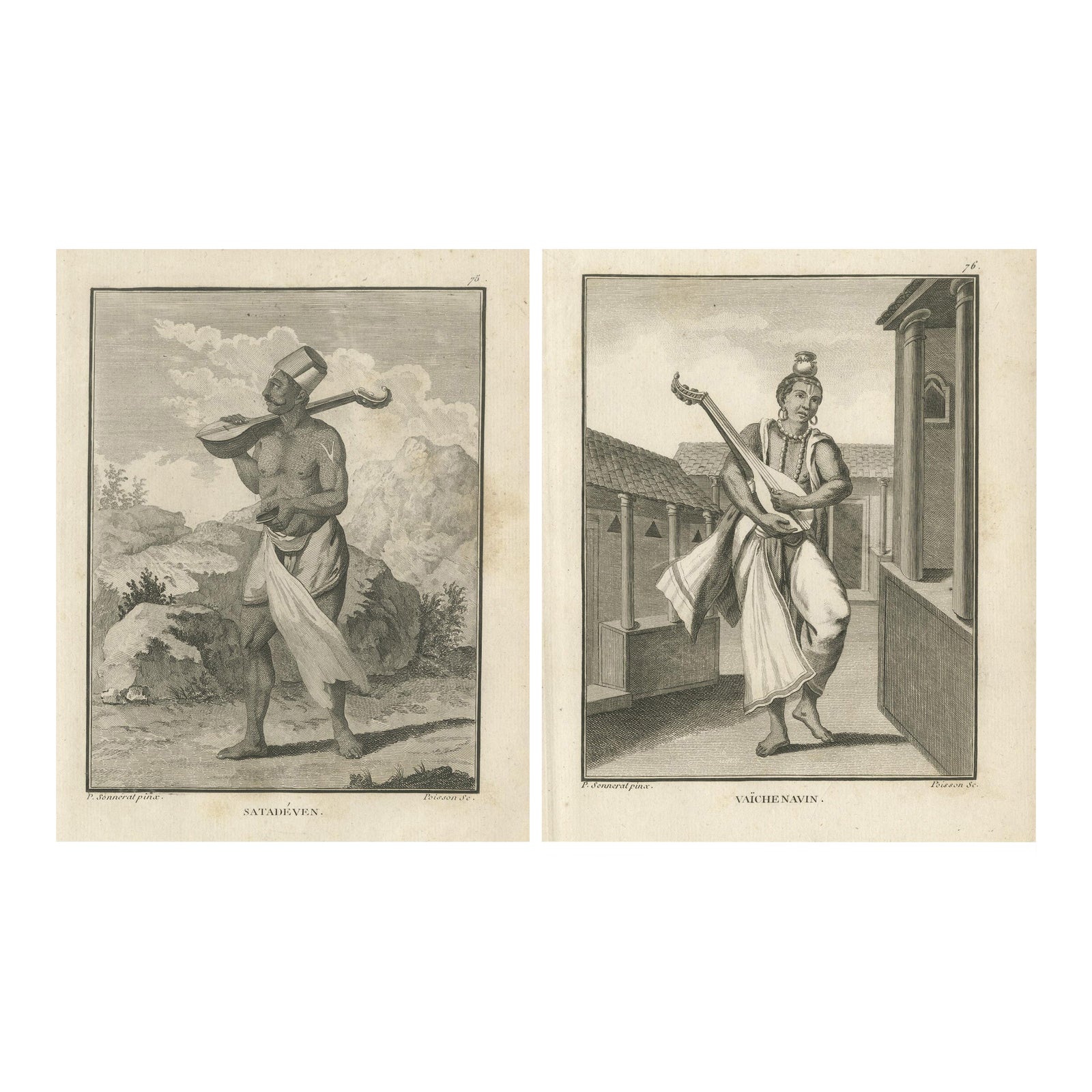 Hindu Sacred Musicians, Satadéven and Vaïche Navin, 1806