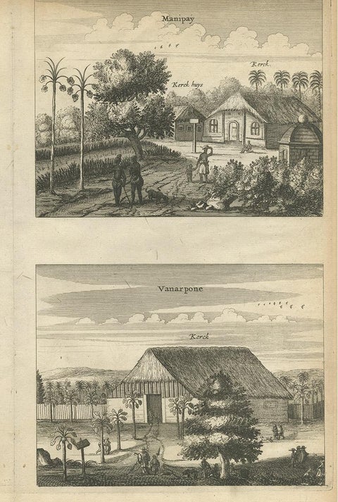 Antique Print of the Churches of Paneteripoum, Manipay, Changane and Vanarpone, view 4