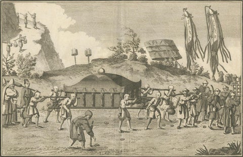 Chinese Funeral Procession with Palanquin, Engraving after Sonnerat, 1806, close-up 5