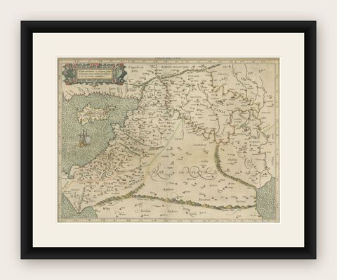 Mercator's Ptolemaic Map of the Holy Land, Cyprus and Syria, circa 1580, shown framed