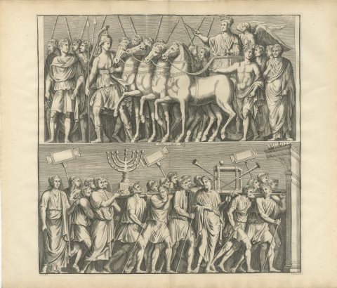 Arch of Titus Reliefs, Triumphal Chariot and Seven Branched Candlestick, 1722, view 2