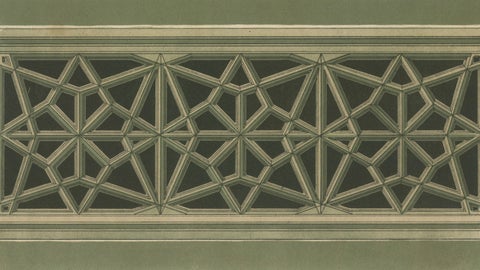 Antique Ottoman Geometric Balustrades Print, İznik Green Mosque, Raymond, 1924, close-up 5