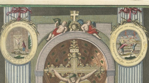 Original Antique Devotional Print of Christ of Guamantanga, Peru, 1779, close-up 2