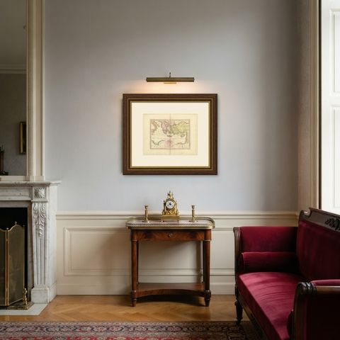 The Travels and Voyages of Saint Paul, Antique Wyld Map, 1823, shown framed in a room, true to size