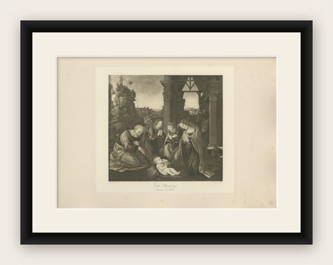 Antique Print of 'The Nativity' made after Lorenzo di Credi 'c.1890', shown framed