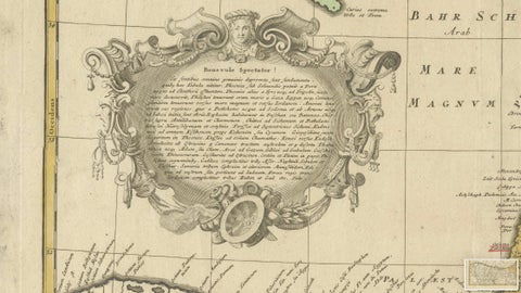 Holy Land Map Palestine Homann Heirs, Hand Colored, c.1744, close-up 4