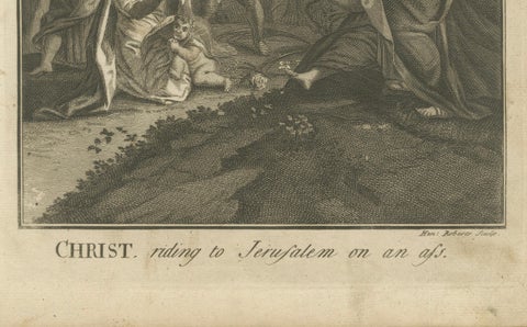Three Biblical Engravings, Christ’s Entry, Trial & Parable of Labourers, c.1735, close-up 2