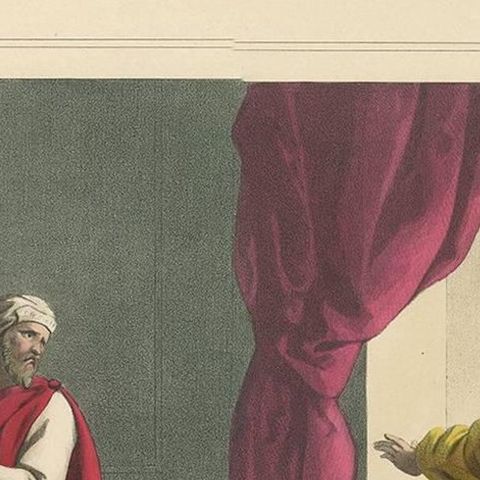 Antique Religious Print 'No. 31' the Despair of Judas, circa 1840, close-up 1