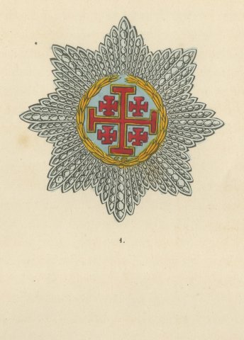 Holy Land and Tunis, Jerusalem Cross and Tunisian Badge, Plate LXXXII, 1844, close-up 1