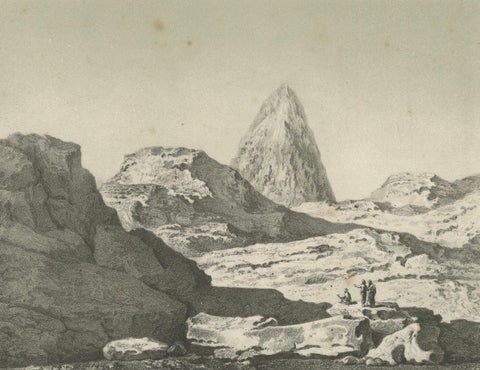 Islamic Landscape Print Mountain of Hira Mecca, 1863 Dutch Lithograph, close-up 3