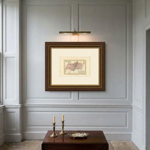 Antique Scripture Map of the Tribe of Ephraim, Hand-Colored, 1823, shown framed on a wall, true to size