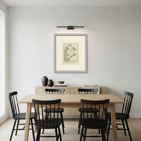 Antique Plan of the Elephanta Cave Temple near Bombay, 1780, shown framed in a room, true to size