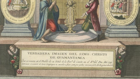 Original Antique Devotional Print of Christ of Guamantanga, Peru, 1779, close-up 5