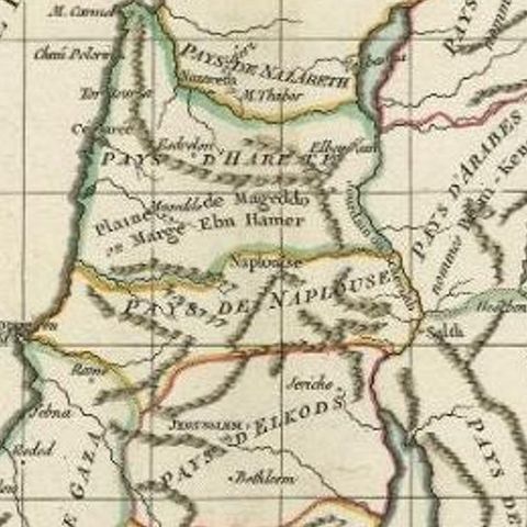 Antique Map of the Holy Land by Delamarche, 1806, close-up 2