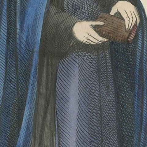 Antique Print of a Nun of Order of Visitation of Holy Mary in Flandres, Belgium, close-up 3