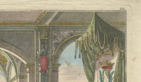 Joseph and Pharaoh, Antique Vue d’Optique by Probst, c.1770, close-up 4