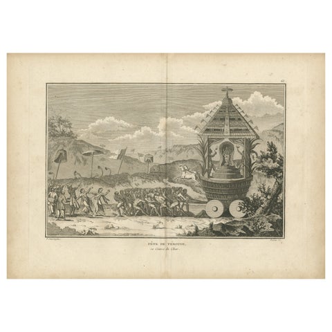Hindu Festival Procession with Vishnu Cart, Engraving after Sonnerat, 1806