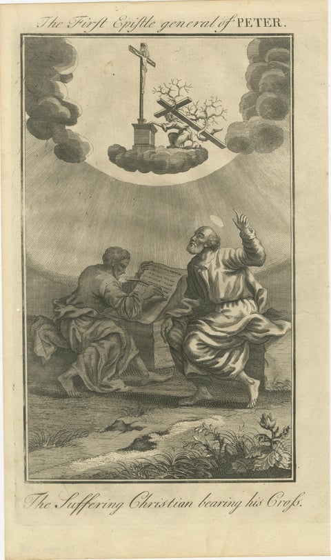 Biblical Engravings, Epistles of Peter and John, Divine Inspiration Scenes 1735, view 2