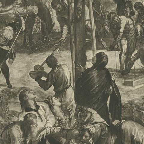Antique Print of 'The Crucifixion' made after Tintoretto 'c.1890', close-up 1