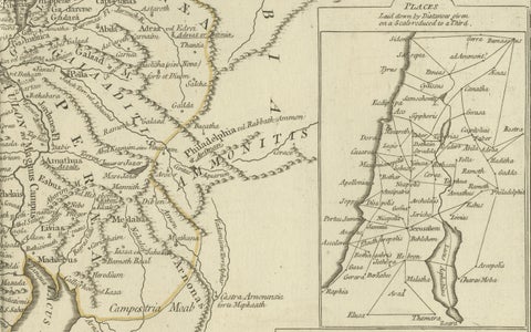 1767 D’Anville Map of the Holy Land: Ancient Divisions and Biblical Geography, close-up 2