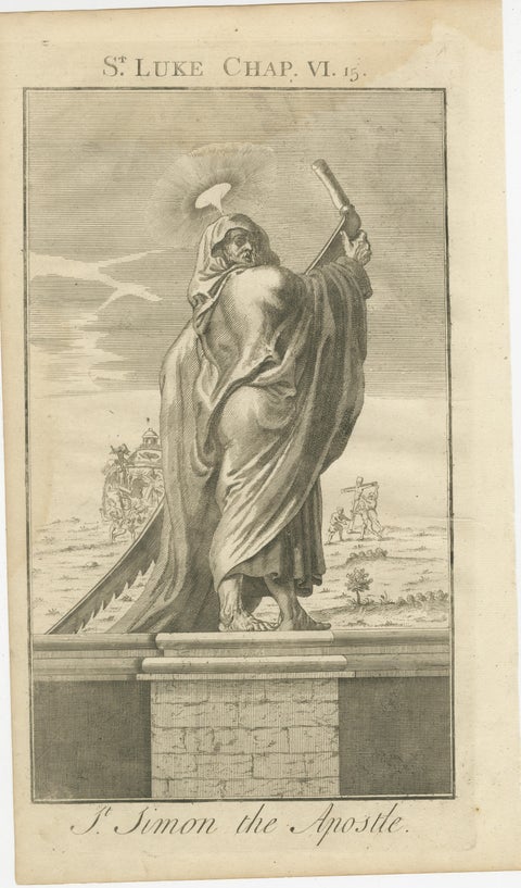 Old Biblical Engravings, Luke: Simon, Simeon’s Prophecy & Circumcision, c.1735, view 2