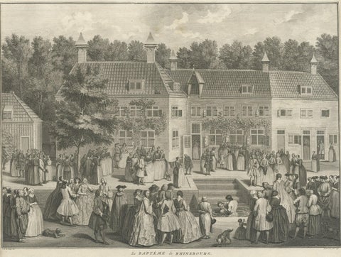 Original Antique Engraving of the Baptism of Christians in The Netherlands, 17, close-up 1