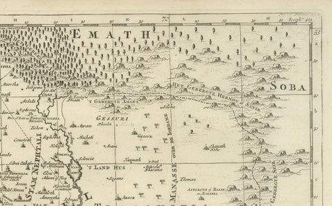 Antique Holy Land Map, Twelve Tribes of Israel, Covens & Mortier, c.1700, close-up 6