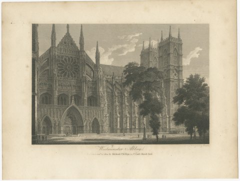 Westminster Abbey, the North Front and Western Towers, 1804, view 2