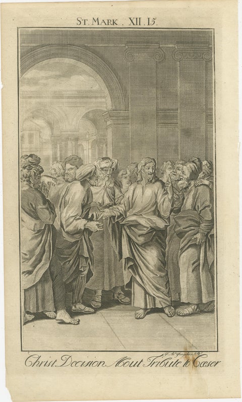 Three Old Engravings, Gospel Scenes and Apostles from St. Mark’s Account, 1735, view 2