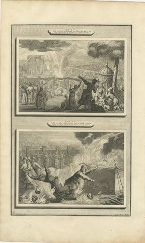 Fire Consumes Aaron's Offering and Death of Nadab and Abihu, Mortier circa 1700
