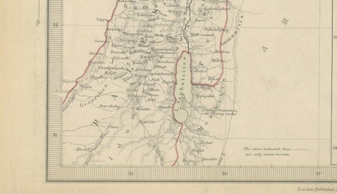 Ancient Syria Map Including Palestine, Jerusalem & Mount Sinai, 1843, close-up 5