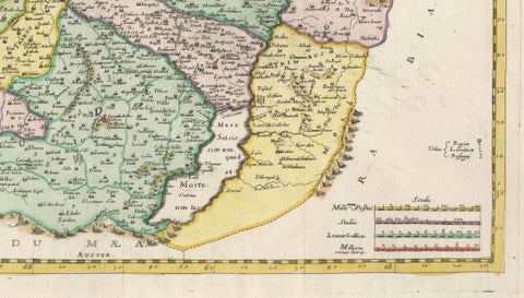 Holy Land Map of the Twelve Tribes of Israel, Sanson, Hand Colored, 1696, close-up 3