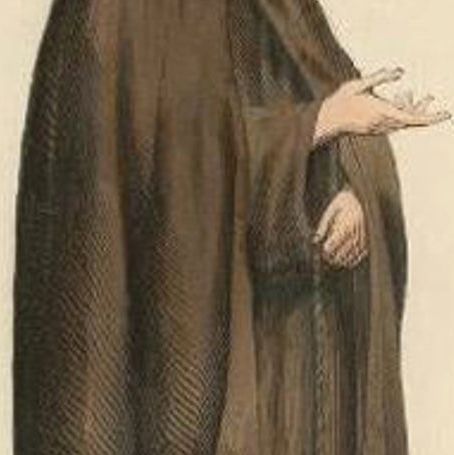 Antique Print of a Minim Monk, 1845, close-up 1