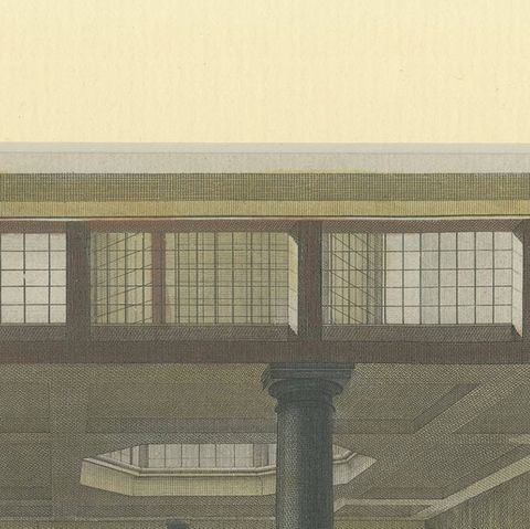 Antique Print of a Group of Quakers Gathering, ca.1790, close-up 1