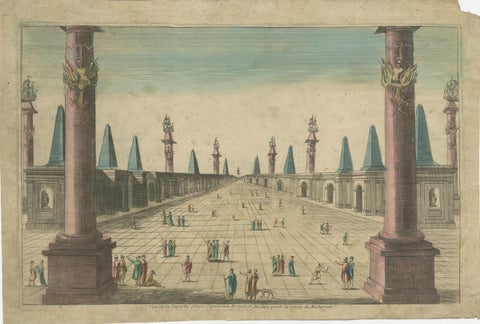 Antique Print of the Prophet's Mosque or Al-Masjid an-Nabawī in Medina, view 2