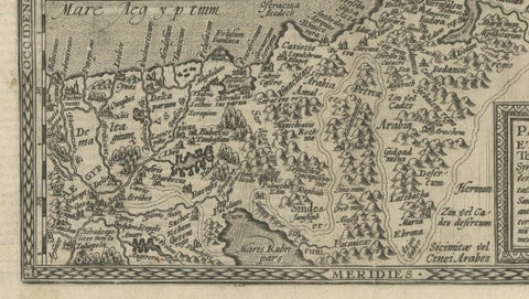 Rare 16th Century Map of the Holy Land and Palestine by Matthias Quad, ca.1599, close-up 5
