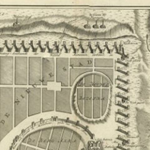 Bird's-Eye Plan of Jerusalem in Israël, a Rare Original Engraving, 1750, close-up 1