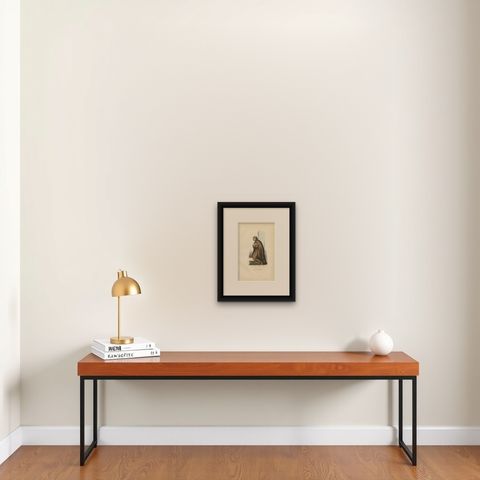 Antique Print of a Nun in the Order of Saint Isidore, 1845, shown framed on a wall, true to size
