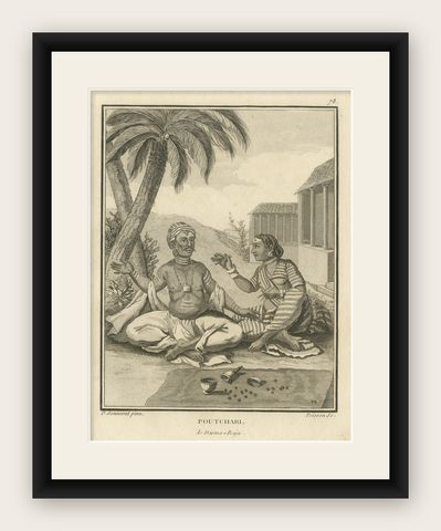 Hindu Couple with Ritual Implements, Poutchari of Darma Raja, 1806, shown framed